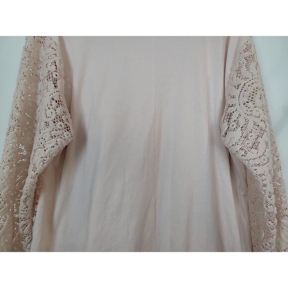Lane Bryant 18/20 Pink Sweater Lace Overlay Oversized Lined Soft Cozy Roomy - Picture 7 of 11